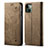 Leather Case Stands Flip Cover L21 Holder for Apple iPhone 15 Plus Khaki