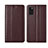 Leather Case Stands Flip Cover L21 Holder for Samsung Galaxy A41 Brown