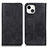 Leather Case Stands Flip Cover L26 Holder for Apple iPhone 15 Black