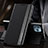 Leather Case Stands Flip Cover M05 Holder for Apple iPhone 14 Pro Max Black