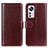 Leather Case Stands Flip Cover M15L Holder for Xiaomi Mi 12 5G Brown