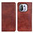 Leather Case Stands Flip Cover N01P Holder for Xiaomi Mi 11 Pro 5G Brown