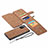 Leather Case Stands Flip Cover N03 Holder for Samsung Galaxy Note 20 5G Brown