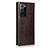 Leather Case Stands Flip Cover N04 Holder for Samsung Galaxy Note 20 Ultra 5G Brown