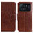 Leather Case Stands Flip Cover N05P Holder for Xiaomi Mi 11 Ultra 5G Brown