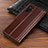 Leather Case Stands Flip Cover P01 Holder for Samsung Galaxy Note 10 Plus Brown