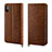 Leather Case Stands Flip Cover P03 Holder for Apple iPhone Xs Max Brown