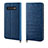 Leather Case Stands Flip Cover P04 Holder for Samsung Galaxy S10 5G Blue