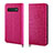 Leather Case Stands Flip Cover P04 Holder for Samsung Galaxy S10 5G Hot Pink