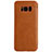 Leather Case Stands Flip Cover S01 for Samsung Galaxy S8 Brown