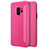 Leather Case Stands Flip Cover S01 for Samsung Galaxy S9 Hot Pink