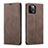 Leather Case Stands Flip Cover T01 Holder for Apple iPhone 12 Pro Brown