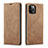 Leather Case Stands Flip Cover T01 Holder for Apple iPhone 12 Pro Light Brown