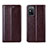 Leather Case Stands Flip Cover T01 Holder for Huawei Honor X10 Max 5G Brown