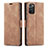 Leather Case Stands Flip Cover T01 Holder for Samsung Galaxy Note 20 5G Light Brown