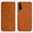 Leather Case Stands Flip Cover T02 Holder for Huawei Honor 20S Orange