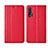 Leather Case Stands Flip Cover T02 Holder for Huawei Nova 6 5G Red
