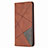 Leather Case Stands Flip Cover T02 Holder for Huawei Nova Lite 3 Plus Brown