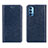 Leather Case Stands Flip Cover T02 Holder for Oppo Reno4 5G Blue