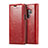 Leather Case Stands Flip Cover T02 Holder for Samsung Galaxy S9 Plus Red