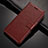 Leather Case Stands Flip Cover T02 Holder for Xiaomi Redmi Note 8T Brown