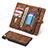 Leather Case Stands Flip Cover T03 Holder for Apple iPhone 6 Brown