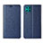 Leather Case Stands Flip Cover T03 Holder for Huawei Nova 6 SE Blue