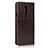 Leather Case Stands Flip Cover T03 Holder for OnePlus 7T Pro Brown