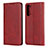 Leather Case Stands Flip Cover T03 Holder for Oppo F15 Red