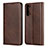 Leather Case Stands Flip Cover T03 Holder for Oppo Find X2 Lite Brown