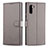 Leather Case Stands Flip Cover T03 Holder for Samsung Galaxy Note 10 Gray