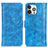 Leather Case Stands Flip Cover T04 Holder for Apple iPhone 14 Pro Blue