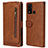 Leather Case Stands Flip Cover T04 Holder for Huawei Nova Lite 3 Plus Brown