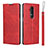 Leather Case Stands Flip Cover T04 Holder for OnePlus 7T Pro Red