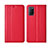 Leather Case Stands Flip Cover T04 Holder for Oppo A52 Red