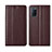 Leather Case Stands Flip Cover T04 Holder for Oppo A72 Brown