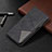 Leather Case Stands Flip Cover T04 Holder for Oppo F15 Black