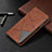 Leather Case Stands Flip Cover T04 Holder for Oppo F15 Brown