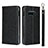 Leather Case Stands Flip Cover T04 Holder for Samsung Galaxy S10e Black