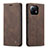 Leather Case Stands Flip Cover T04 Holder for Xiaomi Mi 11 Lite 4G Brown