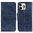 Leather Case Stands Flip Cover T05 Holder for Apple iPhone 14 Pro Blue