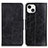 Leather Case Stands Flip Cover T05 Holder for Apple iPhone 15 Black