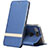 Leather Case Stands Flip Cover T05 Holder for Huawei Honor V20 Blue