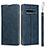 Leather Case Stands Flip Cover T05 Holder for Samsung Galaxy S10 5G Blue