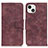 Leather Case Stands Flip Cover T06 Holder for Apple iPhone 15 Purple