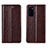 Leather Case Stands Flip Cover T06 Holder for Huawei Honor V30 Pro 5G Brown