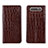 Leather Case Stands Flip Cover T06 Holder for Samsung Galaxy A90 4G Brown