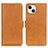 Leather Case Stands Flip Cover T07 Holder for Apple iPhone 13 Mini Yellow