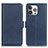 Leather Case Stands Flip Cover T07 Holder for Apple iPhone 13 Pro Max Blue