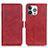 Leather Case Stands Flip Cover T07 Holder for Apple iPhone 13 Pro Max Red